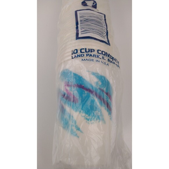 VTG 1990's Solo Cold Cups 7oz 100 Count Party Nostalgia Teal Purple Jazz NOS